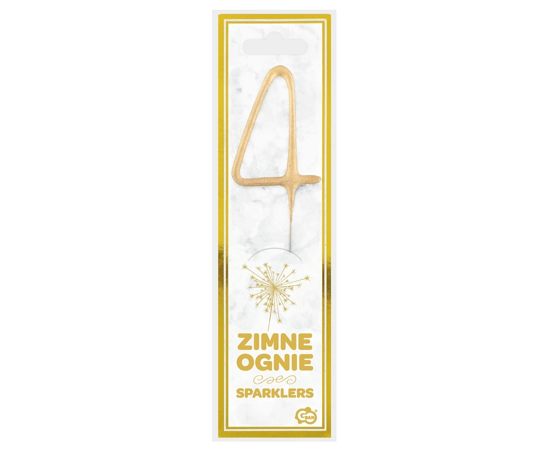 Zimne ognie Cyfra "4", złote